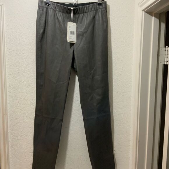 New with tags LAFAYETTE 148 NEW YORK Murray Skinny Leather Pants - Deep Rock - Picture 6 of 12